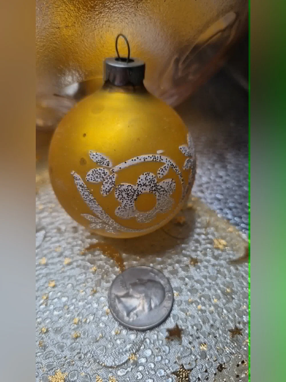 MCM Vintage RARE Mercury Glass Christmas Ornament Set 12 - Orange-Yellow Gold